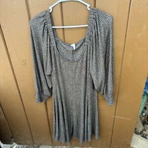 ANTHROPOLOGIE DAILY PRACTICE Dress Women Large Mini Long Sleeve Brown